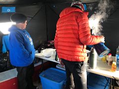 04A Making Coffee Inside The Kitchen Tent At Our Bylot Island Camp On Floe Edge Adventure Nunavut Canada